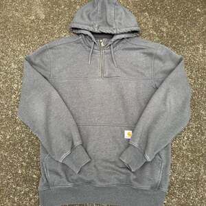 Carhartt Grey Quarter Zip Hoodie - Heavyweight Workwear Sweatshirt